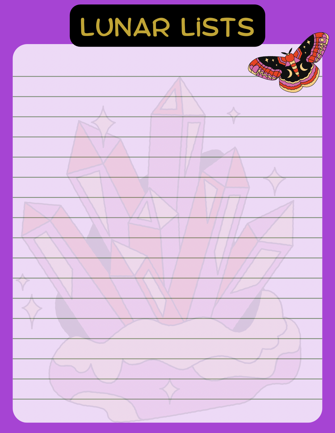 Lunar Lists Notepad