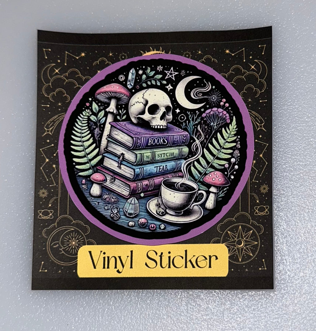 Books, Tea & the Beyond Vinyl Sticker