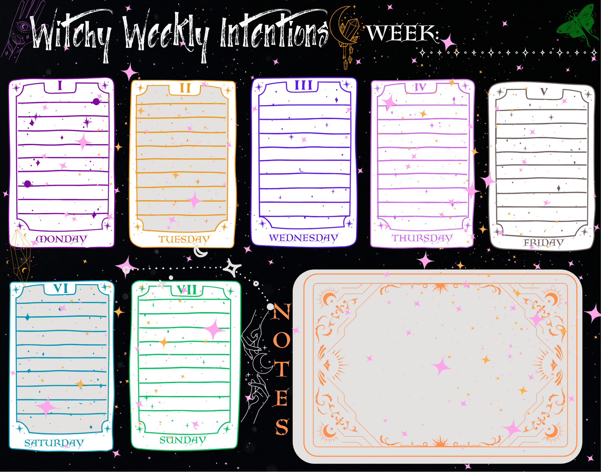 Witchy Weekly Intentions Pad